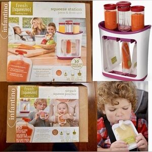 Infantino Squeeze Station Baby Food Maker/Pouch Maker & Box 50PK. Pouches ~NEW